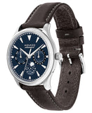  Shop Authentic Movado Heritage Moonphase Blue Dial Brown Leather Strap Watch For Women - 3650009 - Luxxuri