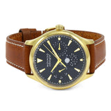  Shop Authentic Movado Heritage Celestograf Navy Blue Dial Brown Leather Strap Watch For Women - 3650010 - Luxxuri