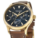  Shop Authentic Movado Heritage Celestograf Navy Blue Dial Brown Leather Strap Watch For Women - 3650010 - Luxxuri