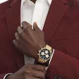  Shop Authentic Movado Heritage Calendoplan Blue Dial Gold Steel Strap Watch for Men - 3650015 - Luxxuri