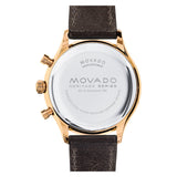  Shop Authentic Movado Heritage Calendoplan Chronograph Black Dial Brown Leather Strap Watch for Men - 3650021 - Luxxuri