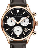  Shop Authentic Movado Heritage Calendoplan Chronograph Black Dial Brown Leather Strap Watch for Men - 3650021 - Luxxuri