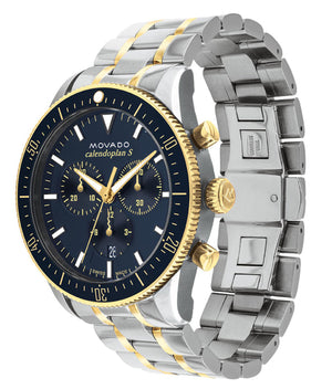  Shop Authentic Movado Heritage Calendoplan Chronograph Blue Dial Two Tone Steel Strap Watch For Men - 3650126 - Luxxuri