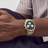  Shop Authentic Movado Heritage Calendoplan Blue Dial Gold Steel Strap Watch for Men - 3650015 - Luxxuri
