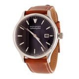 Shop Authentic Movado Heritage Calendoplan Black Dial Brown Leather Strap Watch for Men - 3650001 - Luxxuri