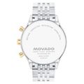 Movado Heritage Calendoplan Chronograph Black Dial Silver Steel Strap Watch for Men - 3650014