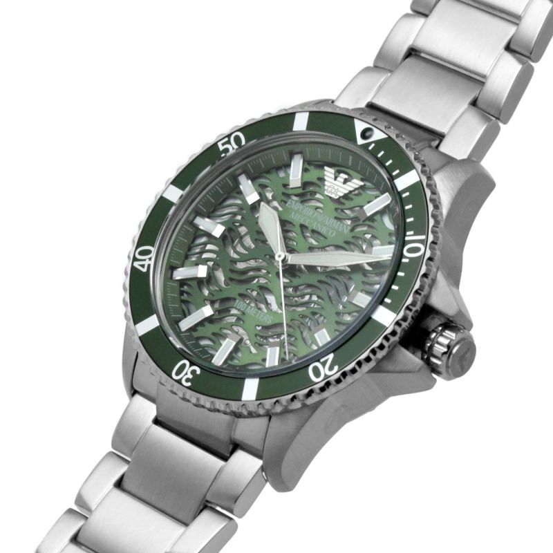  Shop Authentic Emporio Armani Diver Automatic Green Dial Silver Steel Strap Watch For Men - AR60061 - Luxxuri