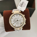  Shop Authentic Michael Kors Parker Chronograph White Dial White Leather Strap Watch For Women - MK6916 - Luxxuri