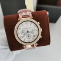  Shop Authentic Michael Kors Parker Chronograph White Dial Pink Leather Strap Watch For Women - MK6935 - Luxxuri