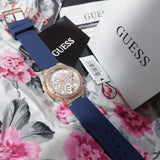  Shop Authentic Guess Moonlight Diamonds White Dial Blue Rubber Strap Watch for Women - GW0257L3 - Luxxuri
