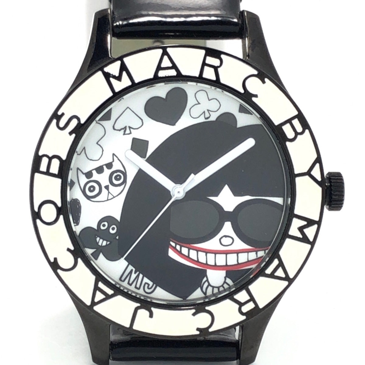  Shop Authentic Marc Jacobs White & Black Dial Black Leather Strap Watch for Women - MBM1148 - Luxxuri