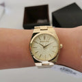  Shop Authentic Michael Kors Channing Quartz Gold Dial Gold Steel Strap Watch For Women - MK6623 - Luxxuri
