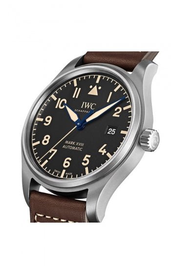  Shop Authentic IWC Pilot's Watch Mark XVIII 40mm Black Dial Brown Leather Strap Watch for Men - IW327006 - Luxxuri