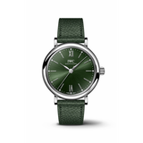  Shop Authentic IWC Portofino Automatic Automatic Green Dial Green Leather Strap Watch for Women - IW357412 - Luxxuri