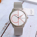  Shop Authentic Calvin Klein Minimal White Dial Silver Mesh Bracelet Watch for Men - K3M51152 - Luxxuri