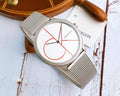  Shop Authentic Calvin Klein Minimal White Dial Silver Mesh Bracelet Watch for Men - K3M51152 - Luxxuri