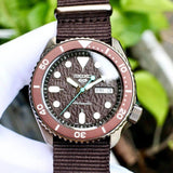  Shop Authentic Seiko 5 Sport Automatic Brown Dial Brown Nylon Strap Watch For Men - SRPD85K1 - Luxxuri