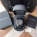  Shop Authentic Emporio Armani Sigma Chronograph Black Dial Black Leather Strap Watch For Men - AR6131 - Luxxuri