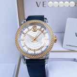  Shop Authentic Versace Viamond Quartz White Dial Blue Leather Strap Watch For Men - VEPO00120 - Luxxuri