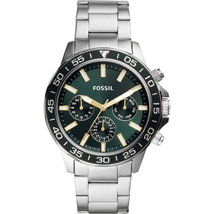  Shop Authentic Fossil Bannon Chronograph Green Dial Silver Steel Strap Watch for Men - BQ2492 - Luxxuri