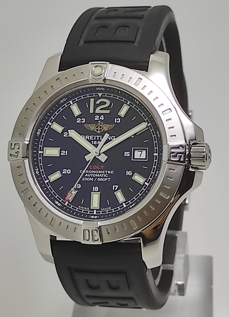  Shop Authentic Breitling Colt Automatic 44mm Black Dial Rubber Strap Mens Watch - A1738811/BD44/152S - Luxxuri