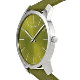  Shop Authentic Calvin Klein City Green Dial Green Leather Strap Watch for Men - K2G211WL - Luxxuri