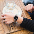  Shop Authentic Calvin Klein Stately Black Dial Silver Steel Strap Watch for Women - K3G23121 - Luxxuri