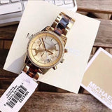  Shop Authentic Michael Kors Ritz Gold Dial Two Tone Steel Strap Watch for Women - MK6322 - Luxxuri