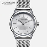  Shop Authentic Calvin Klein Minimal White Dial Silver Mesh Bracelet Watch for Women - K3M23126 - Luxxuri