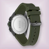  Shop Authentic Hugo Boss Volane Chronograph Grey Dial Green Rubber Strap Watch For Men - 1513952 - Luxxuri