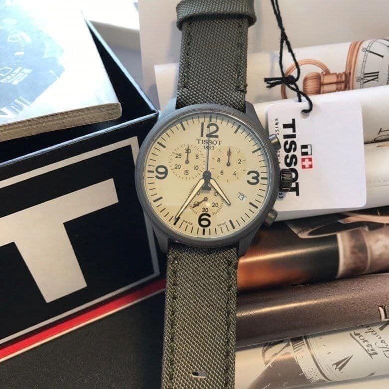  Shop Authentic Tissot T Sport Chrono XL Beige Dial Green Nylon Strap Watch for Men - T116.617.37.267.00 - Luxxuri