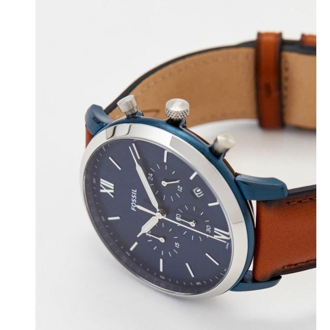  Shop Authentic Fossil Neutra Chronograph Blue Dial Brown Leather Strap Watch for Men - FS5791 - Luxxuri