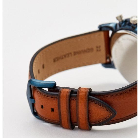  Shop Authentic Fossil Neutra Chronograph Blue Dial Brown Leather Strap Watch for Men - FS5791 - Luxxuri
