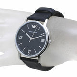  Shop Authentic Emporio Armani Kappa Analog Quartz Black Dial Black Leather Strap Watch For Men - AR11013 - Luxxuri