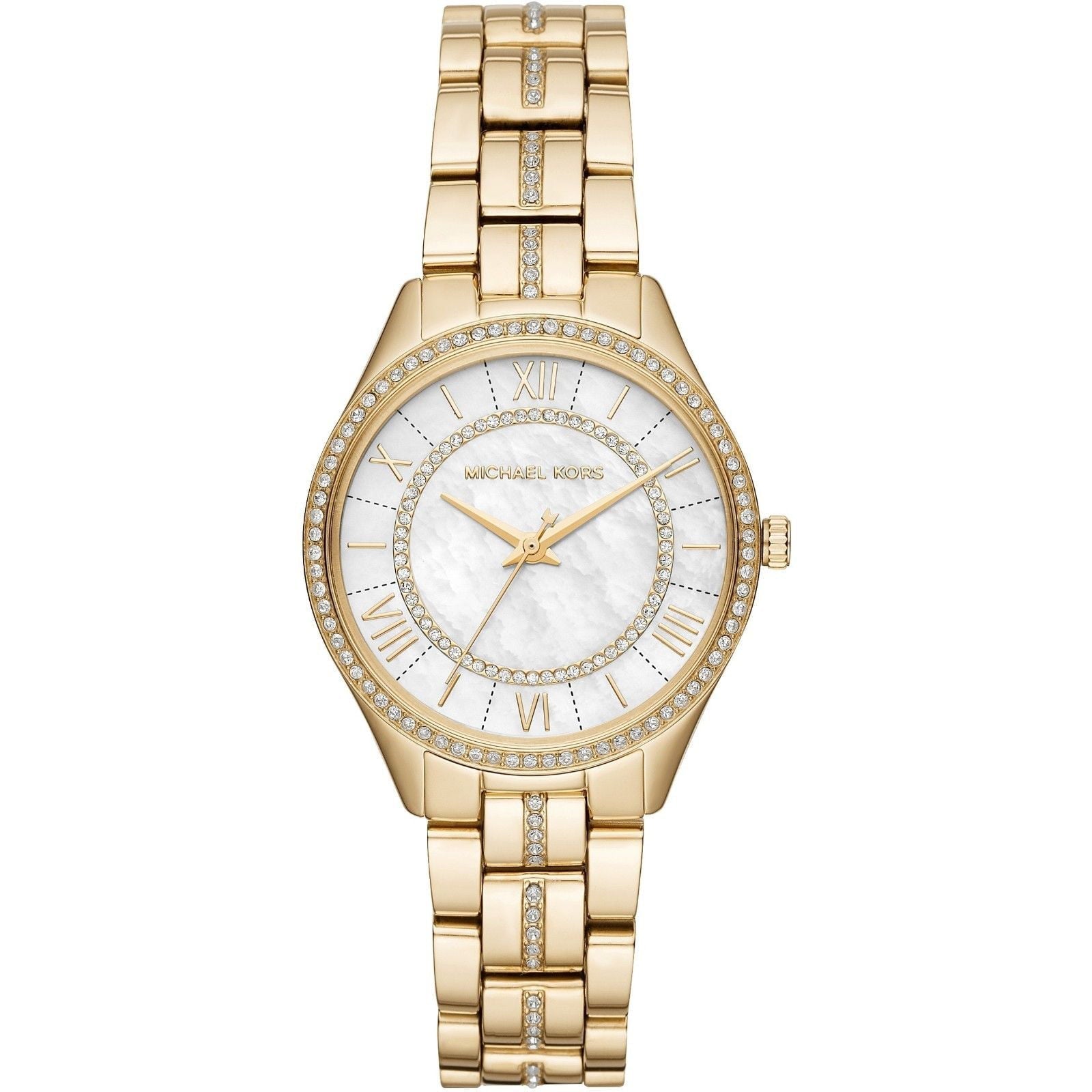 Shop Authentic Michael Kors Lauryn Mother of Pearl White Dial Gold Steel Strap Watch for Women - MK3899 - Luxxuri
