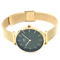  Shop Authentic Daniel Wellington Petite Emerald Green Dial Gold Mesh Strap Watch For Women - DW00100479 - Luxxuri