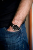  Shop Authentic Calvin Klein High Noon Quartz Black Dial Black Leather Strap Watch for Men - K8M211C1 - Luxxuri