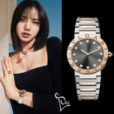  Shop Authentic Bvlgari Lady Quartz Diamonds Grey Dial Two Tone Steel Strap Watch for Women - BVLGARI103067 - Luxxuri