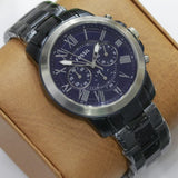  Shop Authentic Fossil Grant Chronograph Blue Dial Blue Steel Strap Watch for Men - FS5230 - Luxxuri