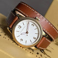  Shop Authentic Burberry Utilitarian White Dial Brown Leather Strap Watch for Women - BU7850 - Luxxuri