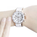 Marc Jacobs Rock Chronograph White Dial White Silicone Strap Watch for Women - MBM2547