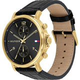  Shop Authentic Tommy Hilfiger Daniel Black Dial Black Leather Strap Watch for Men - 1710417 - Luxxuri