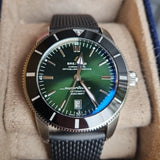  Shop Authentic Breitling Superocean Heritage B20 Automatic 46 Green Dial Black Mesh Bracelet Watch for Men - AB2020121L1S1 - Luxxuri