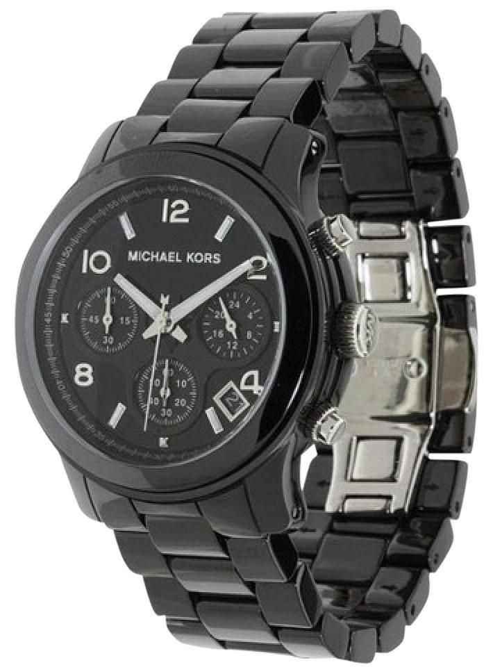  Shop Authentic Michael Kors Runway Black Ceramic Dial Black Steel Strap Watch for Women - MK5162 - Luxxuri