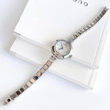  Shop Authentic Gucci Diamantissima Quartz Diamonds White Dial Silver Steel Strap Watch For Women - YA141503 - Luxxuri