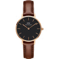  Shop Authentic Daniel Wellington Classic Petite St Mawes Black Dial Brown Leather Strap Watch For Women - DW00100225 - Luxxuri