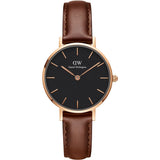  Shop Authentic Daniel Wellington Classic Petite St Mawes Black Dial Brown Leather Strap Watch For Women - DW00100225 - Luxxuri