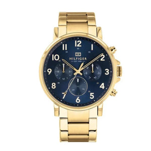  Shop Authentic Tommy Hilfiger Daniel Chronograph Blue Dial Gold Steel Strap Watch for Men - 1710384 - Luxxuri