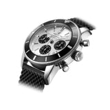  Shop Authentic Breitling Superocean Heritage B01 Chronograph 44 Silver Dial Black Mesh Bracelet Watch for Men - AB0162121G1S1 - Luxxuri