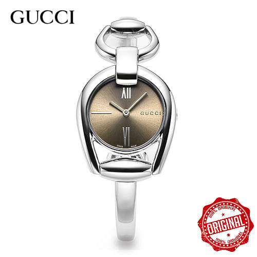  Shop Authentic Gucci Horsebit Collection Quartz Brown Dial Silver Steel Strap Watch For Women - YA139501 - Luxxuri